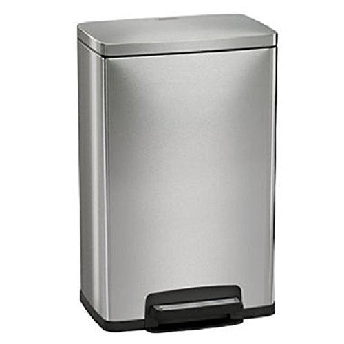 Tramontina Step on Waste Can, Stainless Steel Trash Can Non Skid Bottom