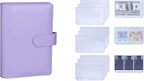 Antner A6 PU Leather Notebook Binder Bundle | 12 Pieces (3 Types) A6 6-Holes Binder Pockets