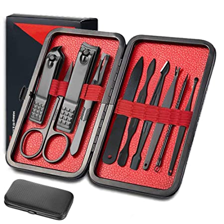 Manicure Set Men, Men/Women Grooming Kit, Luxury Nail Clippers Stainless Steel Manicure Tools Pedicure Kit 10 in 1 Gifts- Manicure Set Professional Portable Travel Personal Care