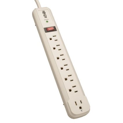 Tripp Lite 7 Outlet 6 Right Angle  1 Transformer Outlet Surge Protector Power Strip 4ft Cord LIFETIME WARRANTY and 25K INSURANCE TLP74R