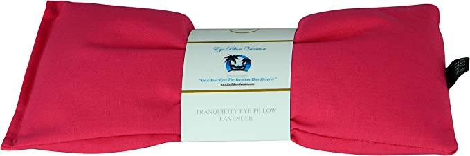 Lavender Eye Pillow - Migraine, Stress & Anxiety Relief - #1 Stress Relief Gifts for Women - Made in The USA, Organic Flax Seed Filled! (Pink - Organic Cotton)