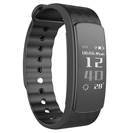 Fitness Activity Tracker, 11TT Sports Fitness Bracelet Running Wristband Smart Fitness Band Bluetooth Waterproof Pedometer with Heart Rate Monitor/Step Tracker/Calorie Counter/Sleep Monitor Tracker/Call Notification Push for iPhone and Android Phone