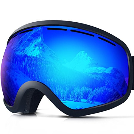 ZIONOR Lagopus X10 Ski Snowboard Goggles with Frame/Frameless Mode REVO Reflective Sphercial Detachable Lens