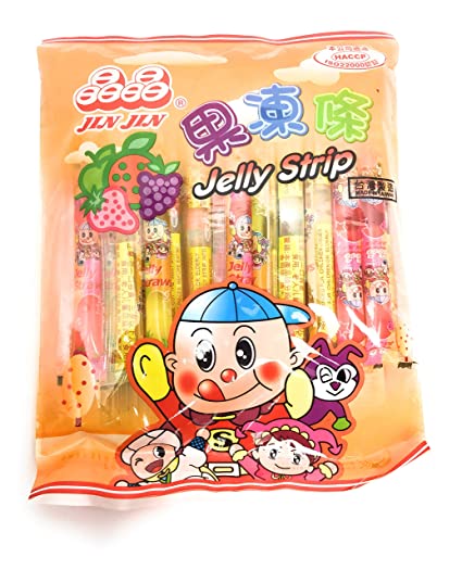 Jin Jin - Jelly Strip (Jelly Filled Straws in Assorted Flavors) - Net Wt. 14.7 Oz.
