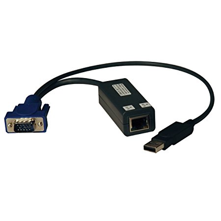 TRIPP LITE KVM Switch USB Server Interface Unit Virtual Media HD15 USB RJ45(B078-101-USB-1)