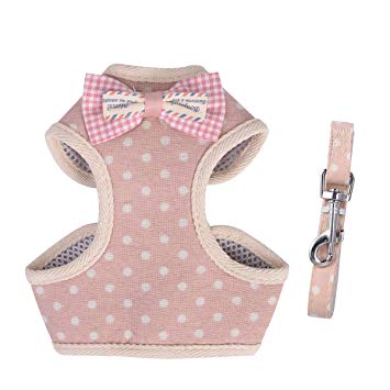 April Pets Comfortable Stylish Cotton Dog & Cat Harness Leash Set for Small Puppies and Cats