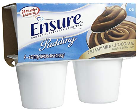 Ensure Pudding, Milk Chocolate, 4 Ounce Cups, Abbott 54846 - Pack of 4