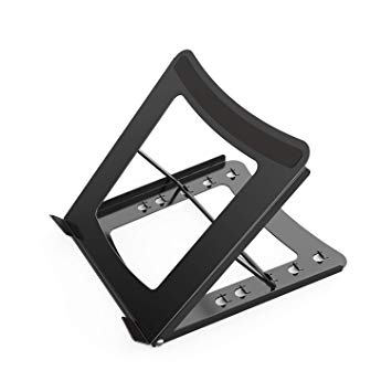 Laptop Stand - Height Adjustable Tablet Stand with 5 Tilt Levels & Anti-Slip Pads for Laptops, Computers, MacBook, Laptop Riser with Open Back for Ventilation Prevents Overheating