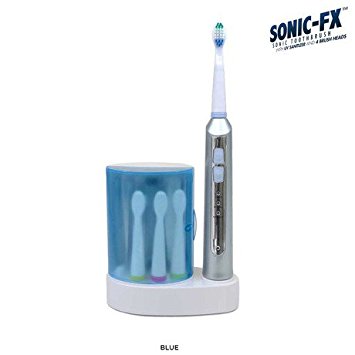 Sonic-FX Toothbrush with UV Sanitizer with 4 Brush Heads (Blue)