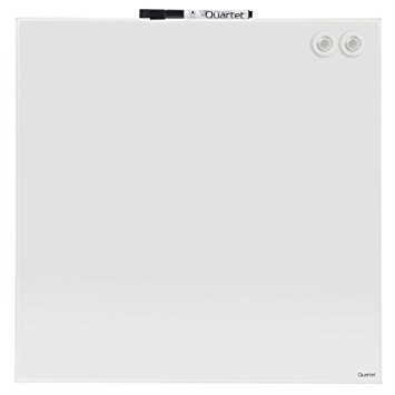 Quartet Glass Dry-Erase Board, Magnetic, Frameless Whiteboard, 17 x 17", White (1717WGB)