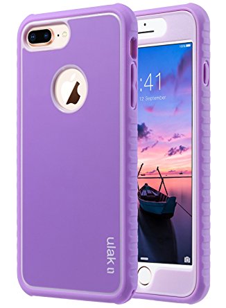 iPhone 8 Plus Case, iPhone 8 Plus Case Purple, ULAK Shockproof Flexible TPU Bumper Case Durable Anti-Slip Slim Front and Back Hard Protective Cover for Apple iPhone 8 Plus 5.5 inch Purple