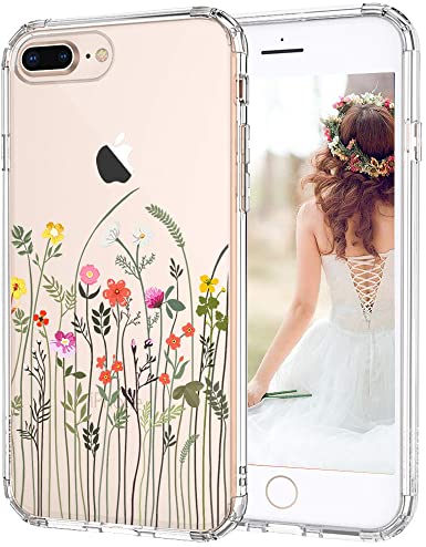 MOSNOVO iPhone 8 Plus Case, iPhone 7 Plus Case, Wildflower Floral Flower Pattern Printed Clear Design Back Case with TPU Bumper Case Cover for iPhone 7 Plus/iPhone 8 Plus (Little Floral Flower)