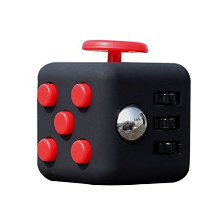 Balai Fidget Cube Toy Anxiety Attention Stress Relief for Children and Adults (Red)