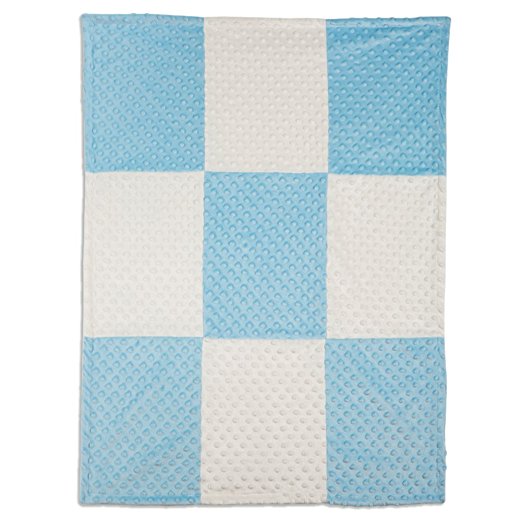 Boritar Soft Baby Blanket for Boys and Girls with Minky Raised Dotted, Blue 30"x40"