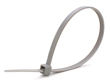8 Inch 50 lb Standard Nylon Cable Tie, 100 pack (GREY)
