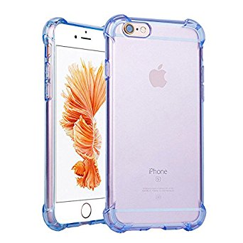 iPhone 7 Case, JDX iPhone 7 Transparent Phone Covers 4 Corner Air Cushion Shock Absorb Thick Soft Gel TPU Clear Phone Case for iPhone 7 4.7 Inch(Blue)