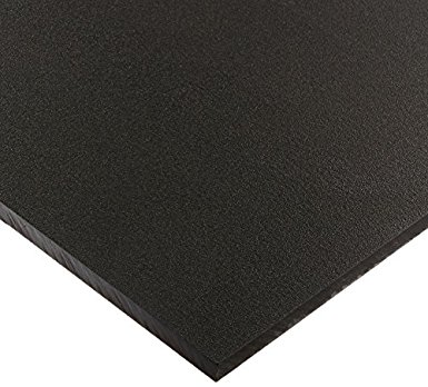 Seaboard High Density Polyethylene Sheet, Matte Finish, 1/2" Thick, 12" Length x 24" Width, Black