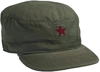 Rothco Vintage Olive Drab Fatigue Cap Red Star