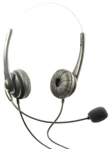 Headset Dual Headphones Call Center Aastra Telecom Shoretel Avaya Telephone