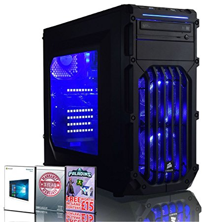 ADMI ULTRA GAMING PC - Six Core High Spec LED : AMD FX-6350 High Spec Blue LED, Home, Family, Multimedia Desktop Gaming Computer with Platinum Warranty: Powerful Six Core 4.20GHz Turbo CPU, Nvidia GTX 1050 Ti 4GB HDMI Graphics Card, 8GB 1600MHz DDR3 RAM, Seagate 1TB Hard Drive   SSD (SSHD), HDMI Output 1080p, High Speed USB 3.0, 150Mbps WiFi included, Pre-Installed with Windows 10