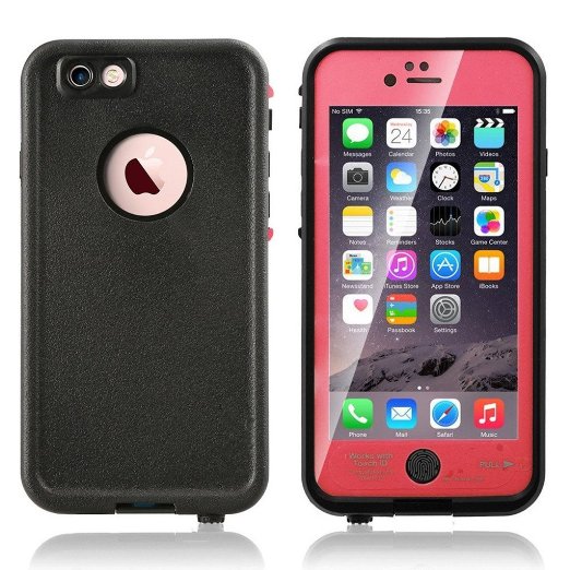 IPhone 6/6s Plus Waterproof Case, Erun iPhone 6/6s Plus Waterproof Case, Dust Proof, Snow Proof, Shock Proof Protective Carrying Cover Case for iPhone 6/6s plus 5.5 inch Pink