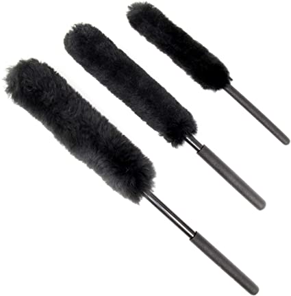 Pack of 3 Wheel Brushes | Car Alloy Rim Cleaning Brushes | Non - Scratch Ultra Soft Detailing Brush | 3 Piece Wheel Cleaning Kit | Pukkr
