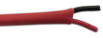 18 AWG 2/c Fire Alarm Cable FPLR Riser PVC Cable Non Shielded   Red Jacket - Cut Wire Lengths Available - Made in USA - 500ft