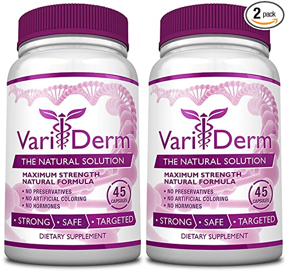 VariDerm: The Varicose and Spider Vein Solution (2 Bottles) Improves Appearance of Varicose & Spider Veins - Relieves Varicose Vein Discomfort, Pain & Strain. Supports Healthy Vein Tissue Development