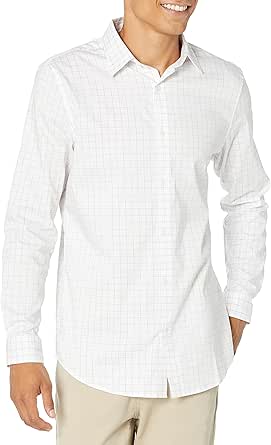 Amazon Essentials Men's Regular-Fit Long-Sleeve Stretch Dress Shirt