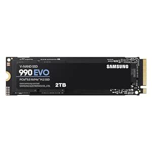 Samsung 990 EVO SSD 2TB, PCIe 5.0 x2 M.2 2280, Speeds Up-to 5,000MB/s, Upgrade Storage for PC/Laptops, HMB Technology and Intelligent Turbowrite, MZ-V9E2T0BW, Black