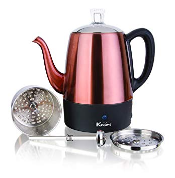 Euro Cuisine PER04 Electric Percolator 4 Cup Stainless Steel Coffee Pot Maker (4 Cup)