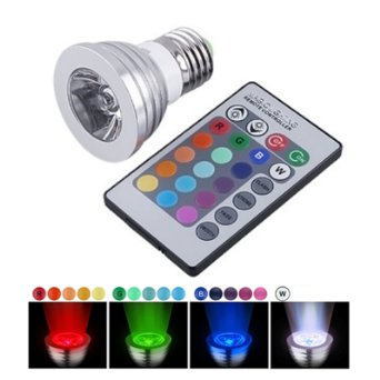 CO-Z 3W E27 RGB LED Light Bulb 16 Colors with Remote Control