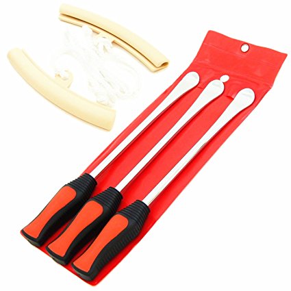 Amazingli Motorcycle Tire Spoon Levers Irons Changing Tool Kit with Rim Protectors