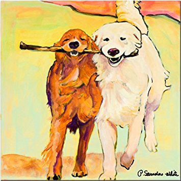 Trademark Fine Art Stick With Me by Pat Saunders-White Canvas Wall Art, 24x24-Inch
