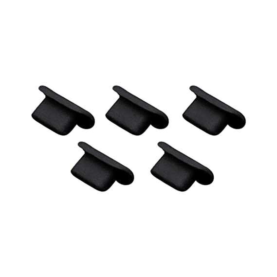 Silicone Anti Dust Plugs for iPhone 12 Mini Pro Max 11 iPad AirPods, 5pcs Lightning Charging Port Cover Compatible with iPhone X, XS, XR, 8, 7, 6 Plus Black