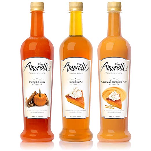 Amoretti Premium Pumpkin Syrups, 25.4-Fluid-Ounce, 3-Pack Bottles