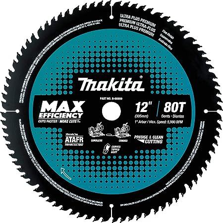 Makita B-66999 12" 80T Carbide-Tipped Max Efficiency Miter Saw Blade