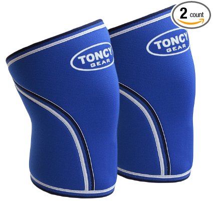 Weight Lifting Knee Sleeves & Powerlifting Knee Sleeves For Squatting- 7mm Neoprene Knee Sleeve For Compression & Support For Men & Women 1 Pair Weightlifting & Crossfit Gear From Toncy Gear