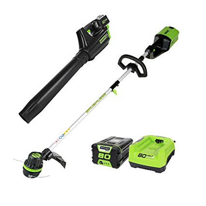 Greenworks PRO 80V Cordless String Trimmer & Blower Combo, 2.0 AH Battery Included STBA80L210