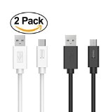 Tronsmart USB-C to USB-A Cable 33ft 56k ohm pull-up resistor for ChromeBook Pixel Nexus 5X Nexus 6P and More 1 x Black1 x White