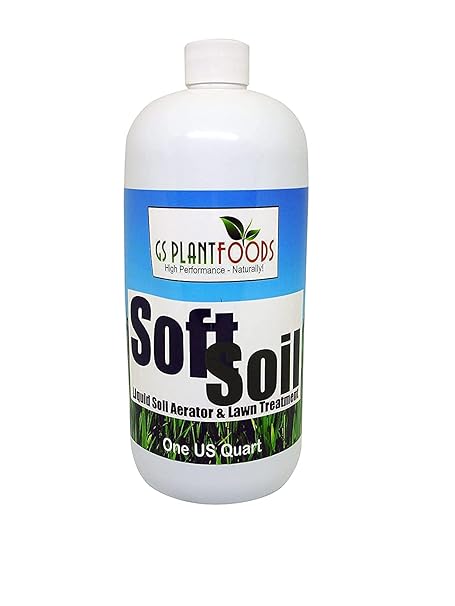 SOFTSOIL Liquid Soil Aerator & Lawn Treatment to fix compacted soils, Improve Drainage and Root Growth with Non-Mechanical Liquid Application. 1 Quart of Concentrate