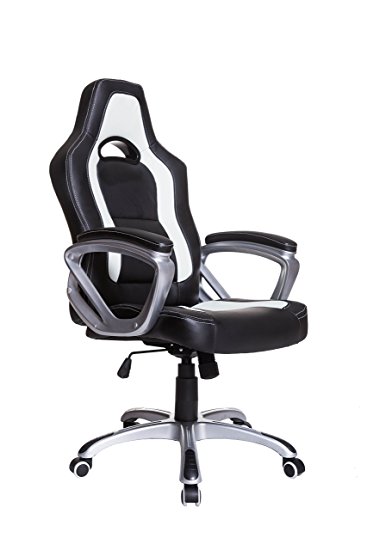 Brand New Designed Racing Sport Swivel Office chair in Black White Color