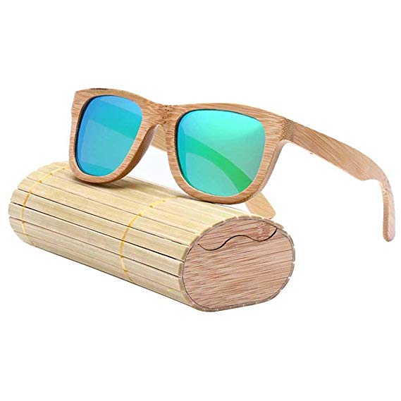 Vintage Bamboo Sunglass for Man&Women, Polarized Light, with Storage Box