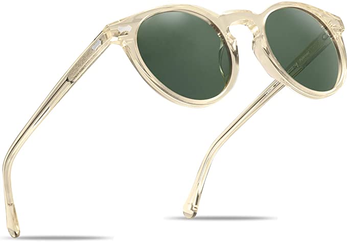 Carfia Polarised Womens Sunglasses Vintage UV400 Protection Acetate Frame