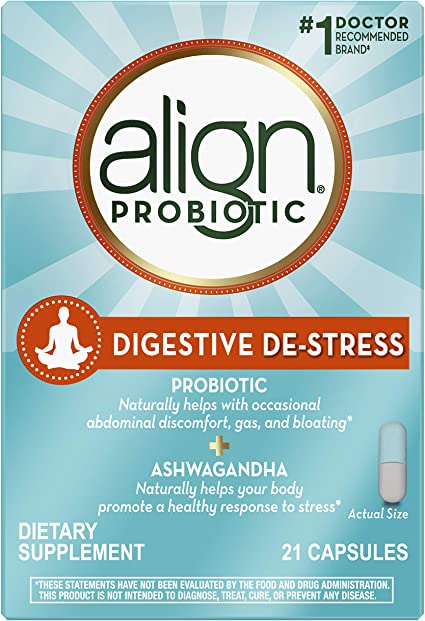 Align Digestive DE-Stress Probiotic   Herbal Ashwagandha Supplement, Dietary Supplement, 21 Capsules