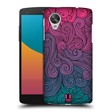 Head Case Designs Hot Pink to Teal Vivid Swirls Protective Snap-on Hard Back Case Cover for LG Google Nexus 5 D820 D821