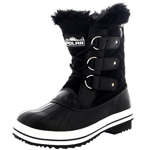 Womens Snow Boot Quilted Short Winter Snow Rain Warm Waterproof Boots