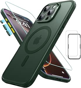 ESR for iPhone 16 Pro Case (4 in 1) Set, Translucent Matte Case with Screen Protector, Compatible with MagSafe, Military-Grade Protection, Classic Series,Frosted Green