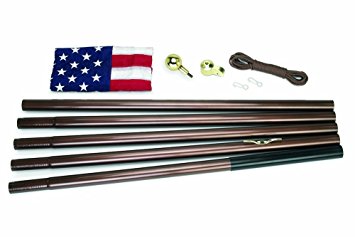 Valley Forge Flag All-American Series 3 x 5 Foot Nylon US American Flag Kit with 18-Foot Bronze Steel In-Ground Pole and Hardware