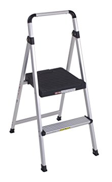 Cosco 11-628ABK4 Lite Solutions Aluminum Frame Step Ladder, 2-Step, Gray